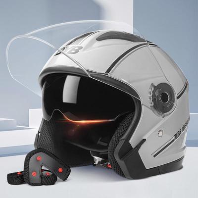 Motorrad- und E-Bike-Helm mit beschlagfreiem Doppelvisier für alle Jahreszeiten