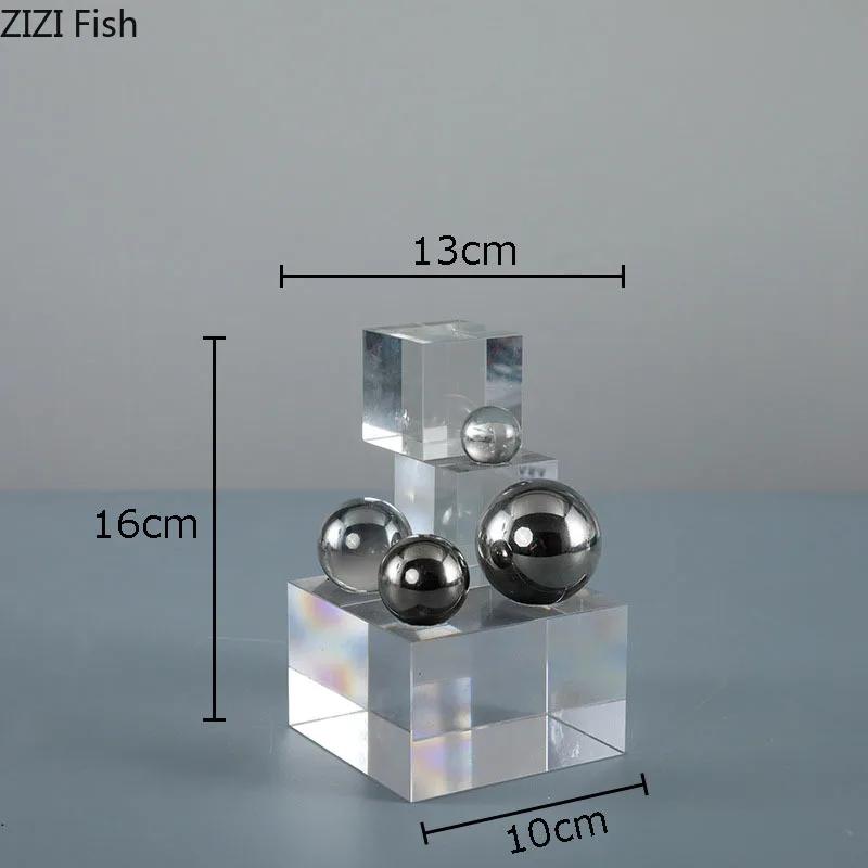 Farbige Kristallleiter Silberkugel Dekorative Ornamente Schreibtischdekoration Kristall Geometrische Blockstatue Raumästhetik Dekor