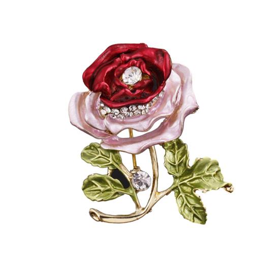 

Брошь Булавка Геометрический темперамент Стразы Инкрустация Свет Роскошный орнамент Соответствующий цвет Стойкий цвет Изысканная роза красный