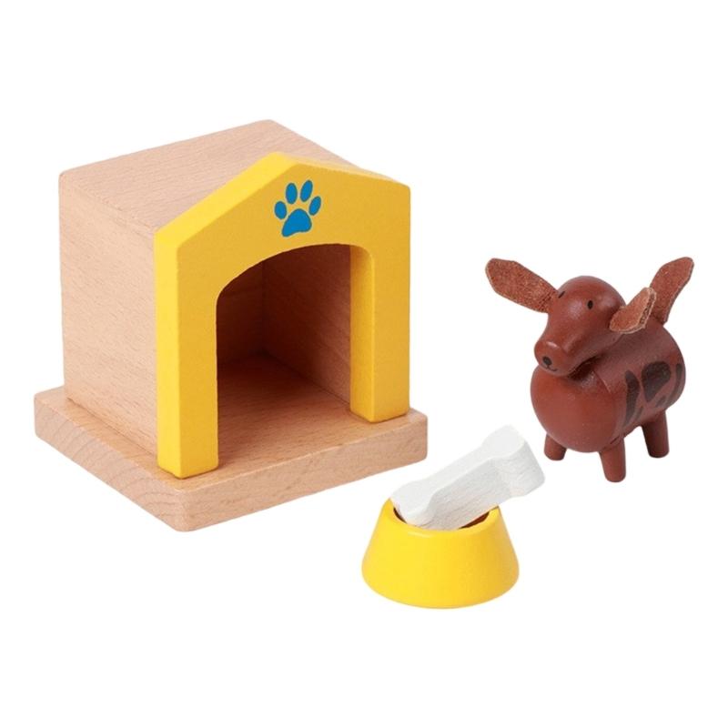 

Miniature Wooden House Furniture Set Toy For Children Living Room/Kitchen/Bedroom Scene Accessories Pretend Play Toy