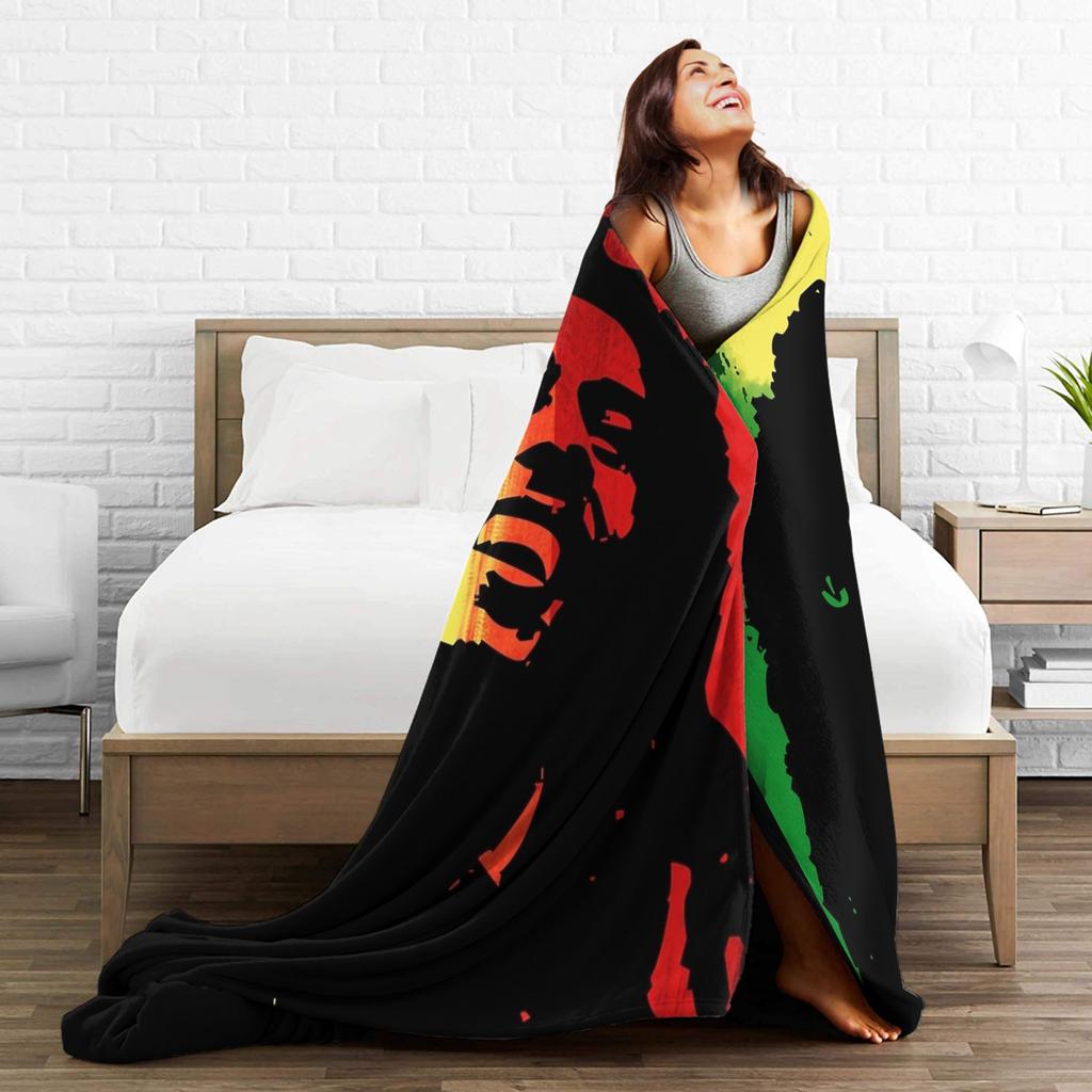 Bob Marley Reggae Blankets Fleece All Season Ajax Multi-function Super Warm Throw Blanket for Sofa Car Rug Piece