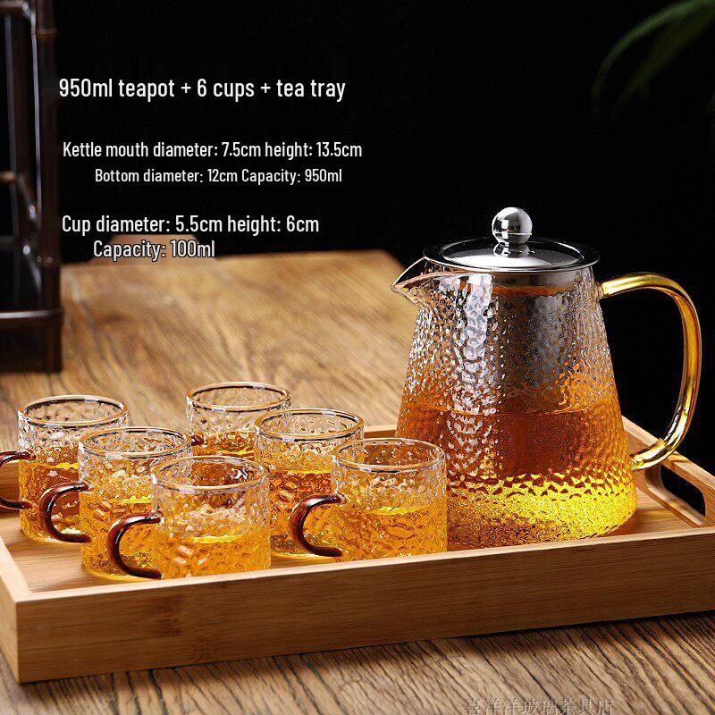 Qiwei Heat-Resistant Glass Teapot with Stainless Steel Filter