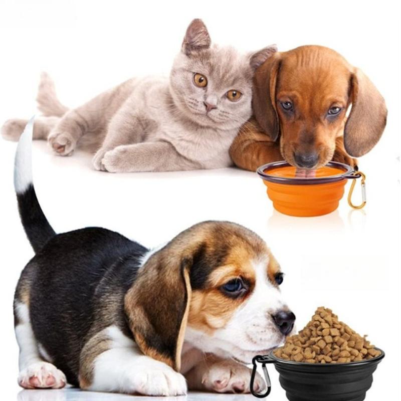 1pcs TPE Pet Folding Bowl Outdoor Portable Dog Basin and Cat Food Bowls Wear-resistant Shockproof Universal Food Bowls Travel Camping Pet Accessories