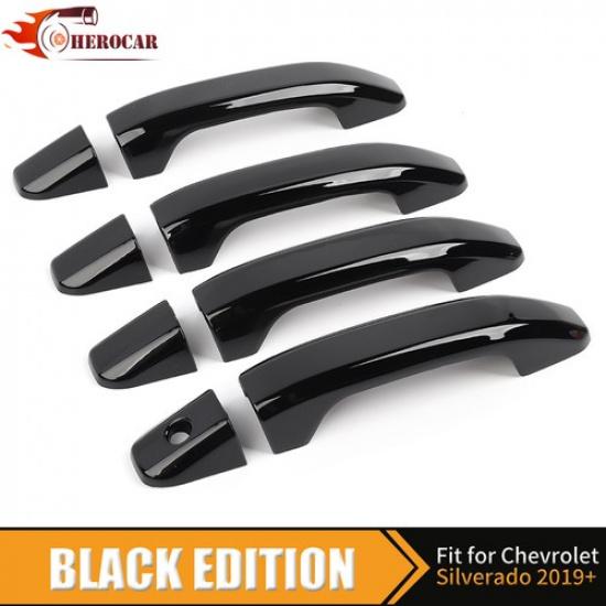 

Black Side Door Handles Cover For Chevy Silverado +/Colorado 23+ Accessories