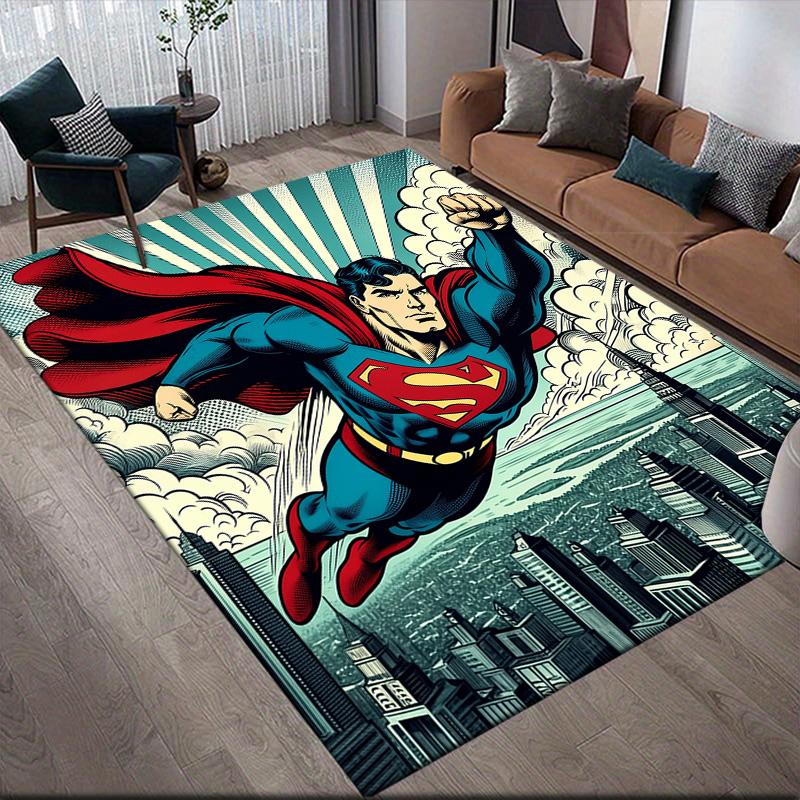 Comic Superhero Anti-Slip Rug, Rectangular Carpet for Home Game Zone & Living Area Decor