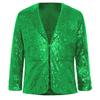 Kids Unisex Christmas Coat Shiny Sequins Lapel Collar Long Sleeve Jacket Latin Jazz Disco Dance Costume