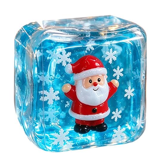 Stress Relieving Toy Relief for Halloween Christmas, Anxiety Reduction Ice Cube Squeeze Clear Sensory Toy, Slow Rising Holiday Gift