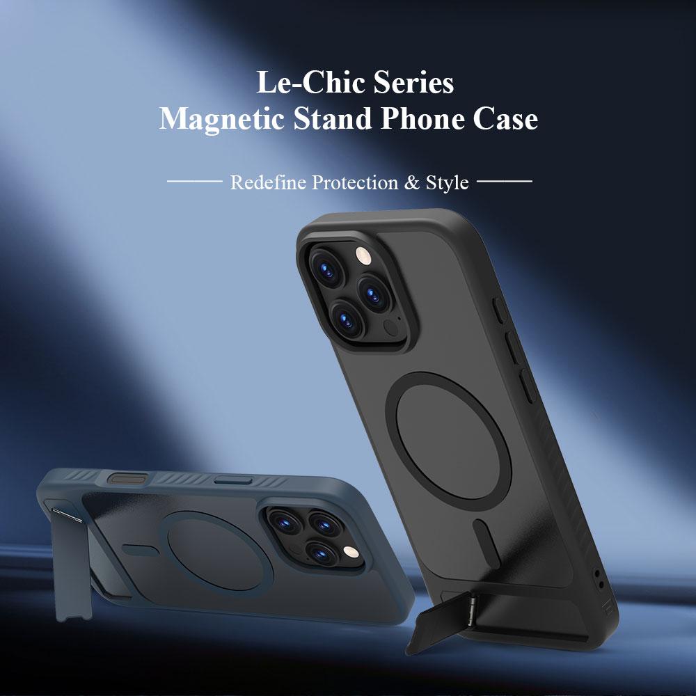 LEREACH Le-Chic Serie Für iPhone 16 Pro Max Hülle Kompatibel mit MagSafe Ständer TPU+PC Handyhülle