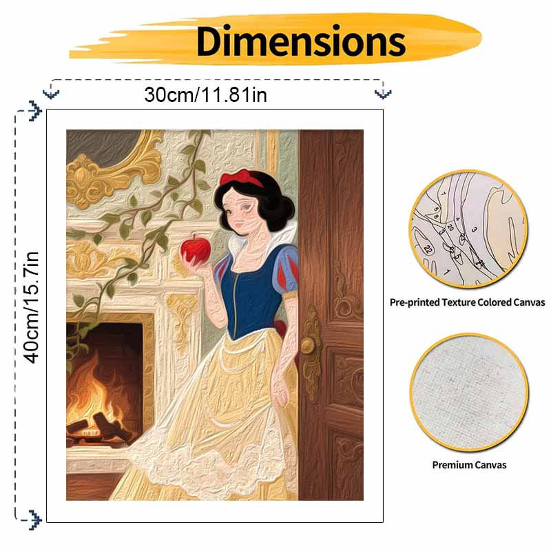 Disney Snow White Oil Paint by Numbers Painting Kit Handmade Diy Home Decoration Gift