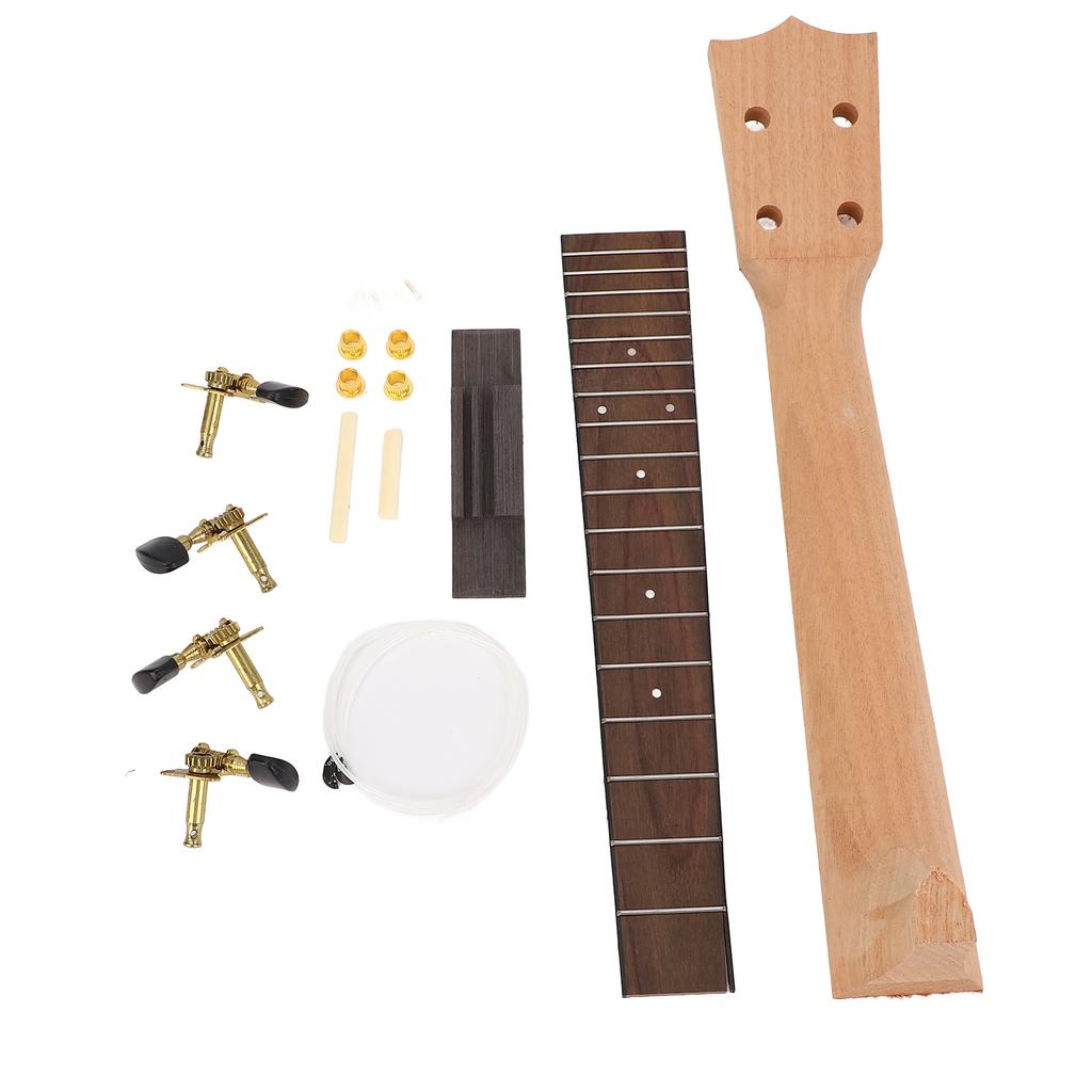 Ukulele Hals Set Ukulele Hals Palisander Griffbrett Saitenwirbel und Steg Set für Handarbeit