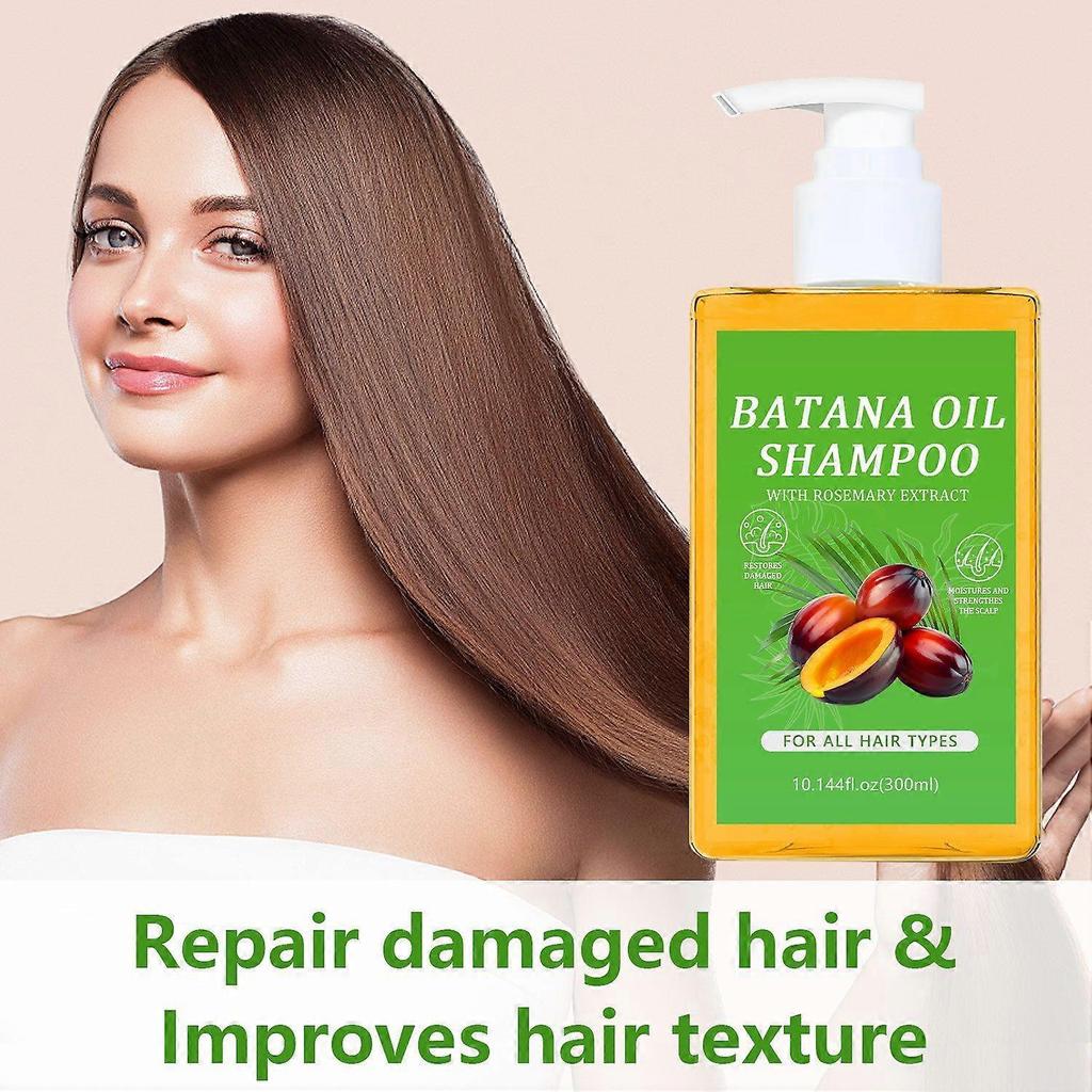 שמפו שמן בטאנה לצמיחת שיער, 300 מ"ל שמפו שמן בטאנה עם תמצית רוזמרין, מזין ומחדש שיער-רך ואוורירי לגברים ונשים