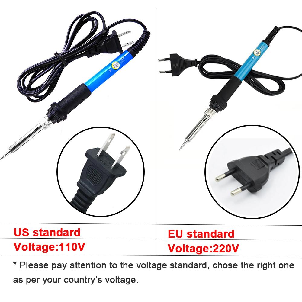 Multi-Kit Option Adjustable Temperature Electric Soldering Iron 60W Electric Soldering Iron Set Welding Solder Repair Tool