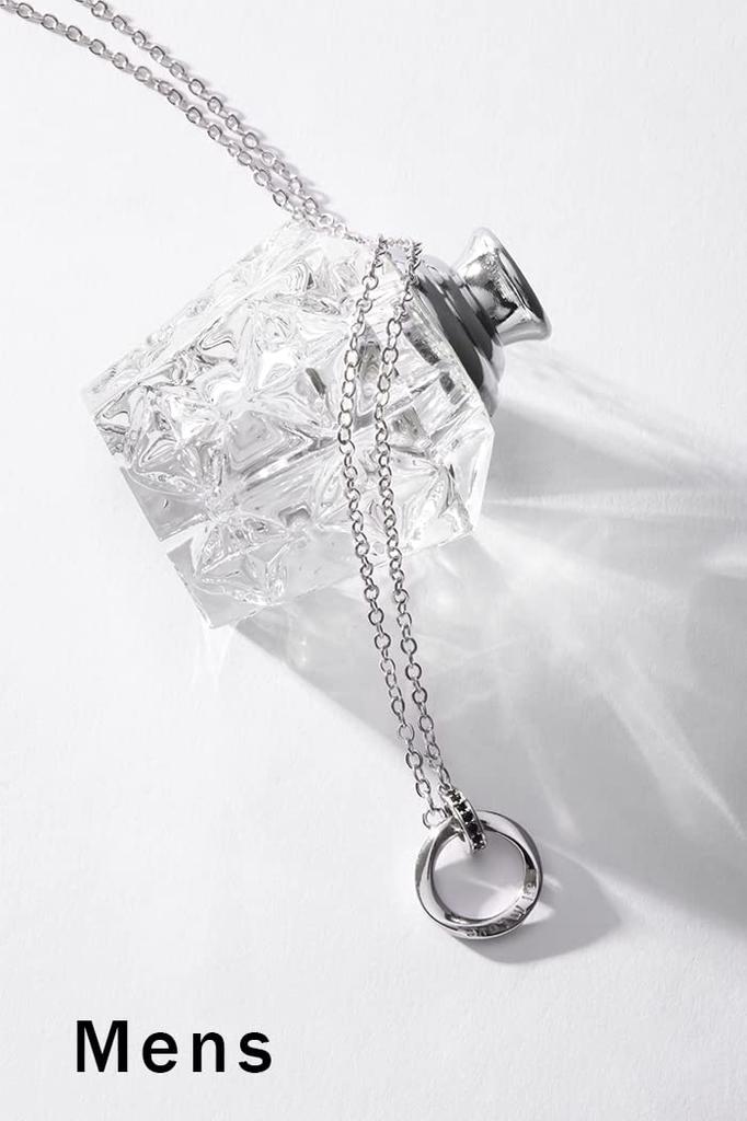 [felicitations] Couple's Gift Set: Sterling Silver Necklaces, Men's & Women's, 2-Piece Set, BR-J066 (MSB&LSW)