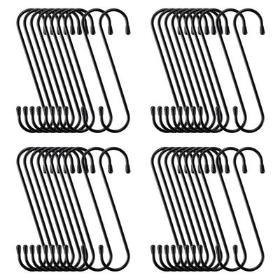 Pack of 40 Hooks X 20 for Small Load Capacity Made In S-Hooks, Large, 200mm, Black, (2 Bags), Items, Hanging, Organizing, 12kg, Black, Japan.