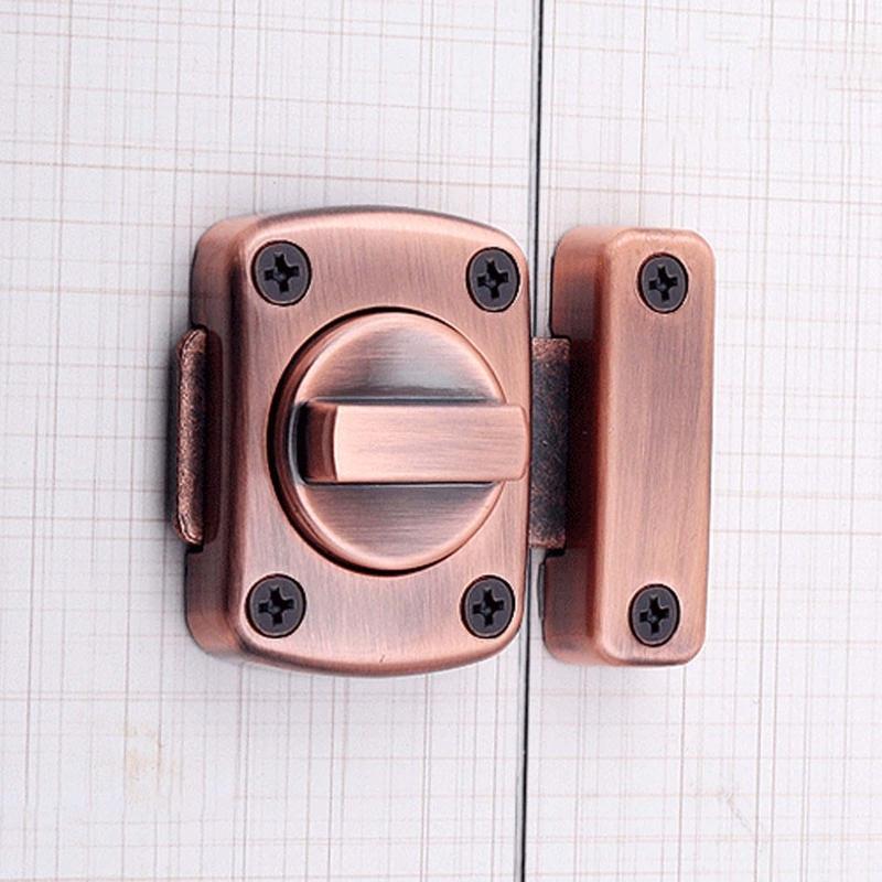 Safety Door Slide Latches Zinc Alloy Rotate Bolt Lock Gate Latches Privacy Catch for Latch for Cabinet Bathroom Toilet R