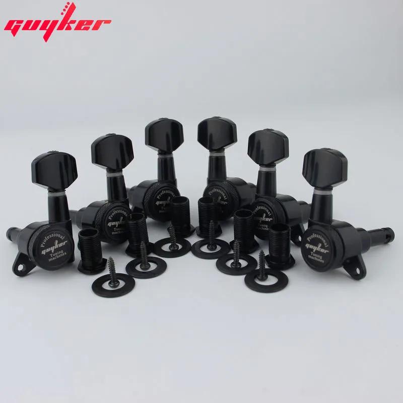 1 Set GUYKER Schwarze Locking-Gitarrenmechaniken Stimmmechaniken Übersetzungsverhältnis 1:18