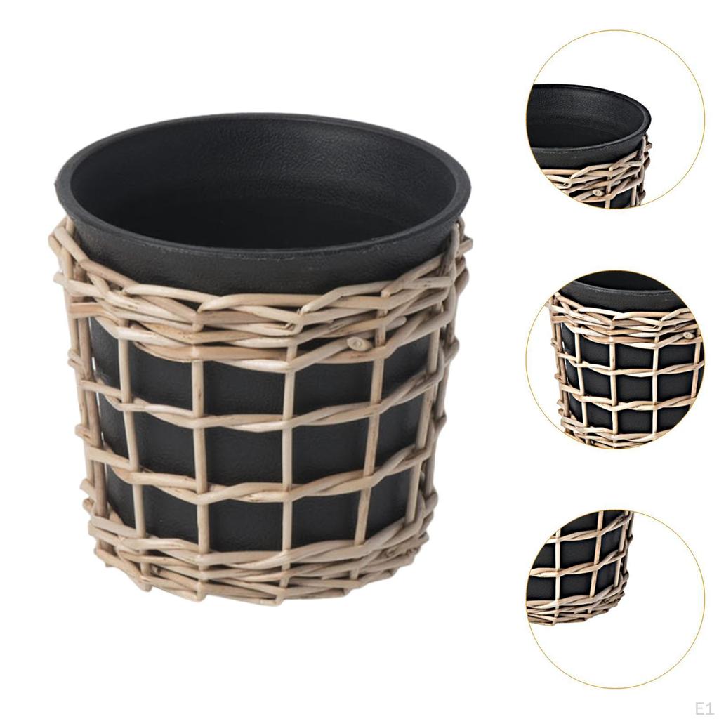 Handmade Woven Pot with Drainage for Indoor Plants Office Decoration