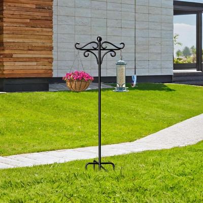 Garden Shepherds Hooks Bird Feeder Pole Stand Hanging Plant Rack for