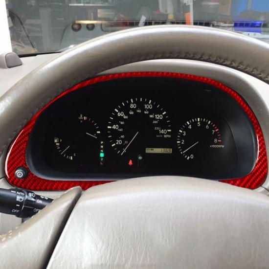 Red Carbon Fiber Interior Speedometer Cover Trim For Lexus RX300 1998-03 Type B