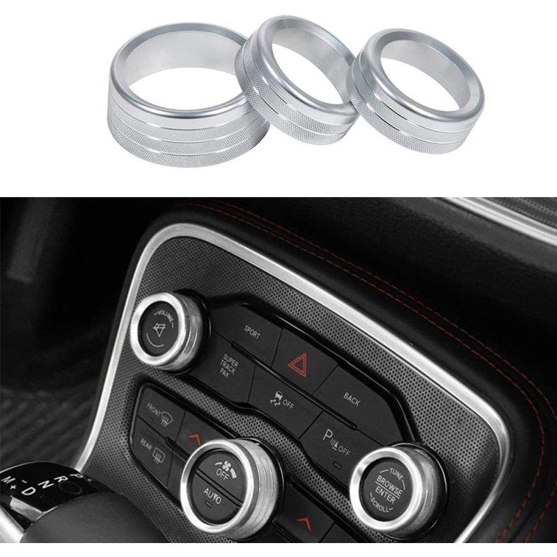 Air Conditioning Volume Radio Button Knob Cover For Dodge Challenger Charger Accessories 2015-2020