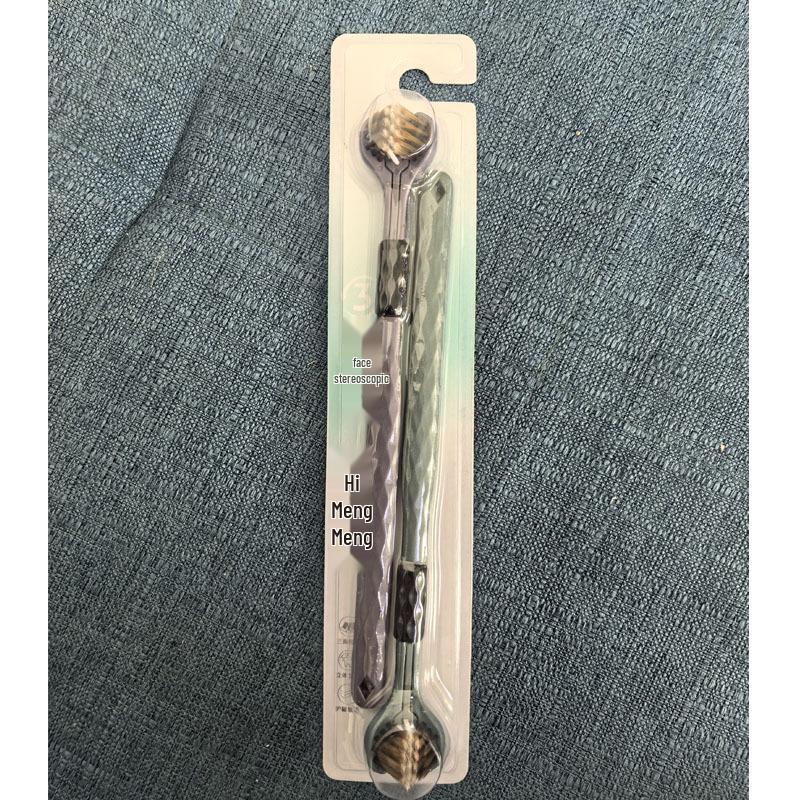 Three-Sided 3D Adult Toothbrush with Soft Bristles and Tongue Scraper