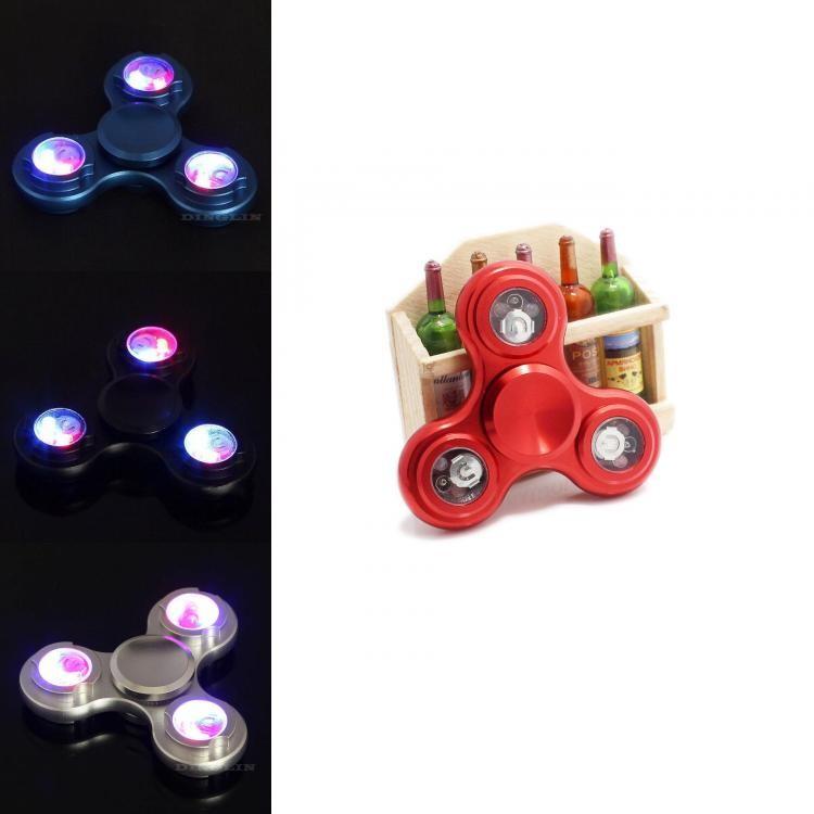 Premium Quality Led Light-up Flashing Fidget Tri-spinner For Anxiety And Stress Relief