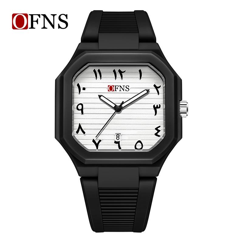 

Унисекс Кварцевые Часы - Эксклюзив для Ближнего Востока - Квадратный Циферблат, Арабские Цифры, Водонепроницаемые, Люминесцентные с Календарем