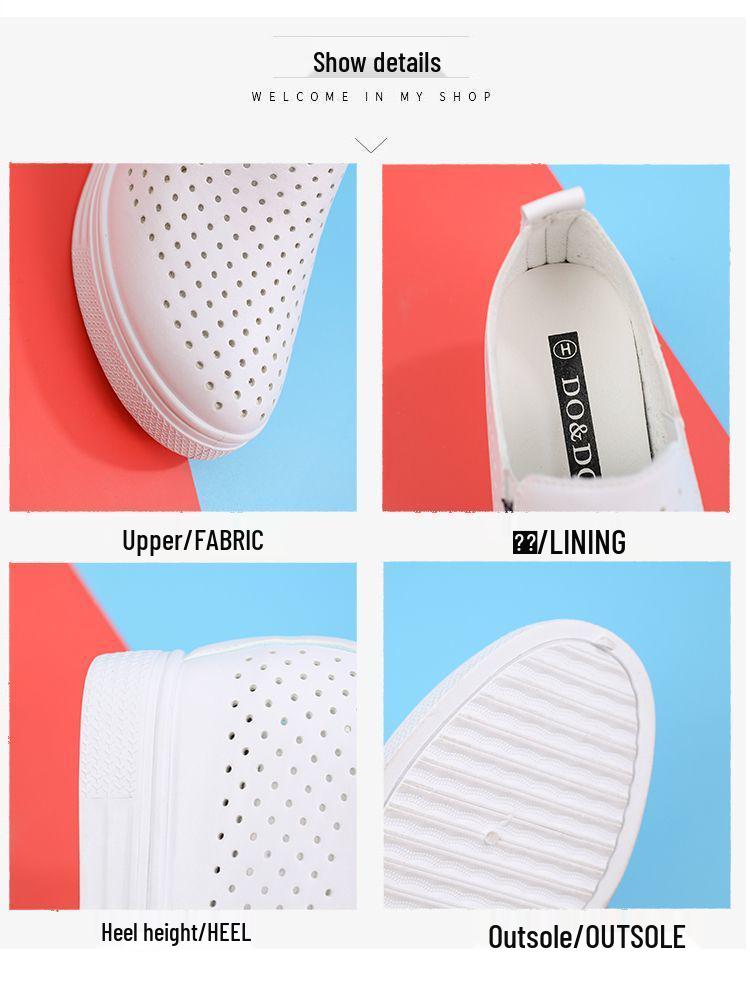 Adidași slip-on din piele moale naturală, cu platformă înaltă - Pantofi casual respirabili pentru femei, stil coreean pentru primăvară și toamnă