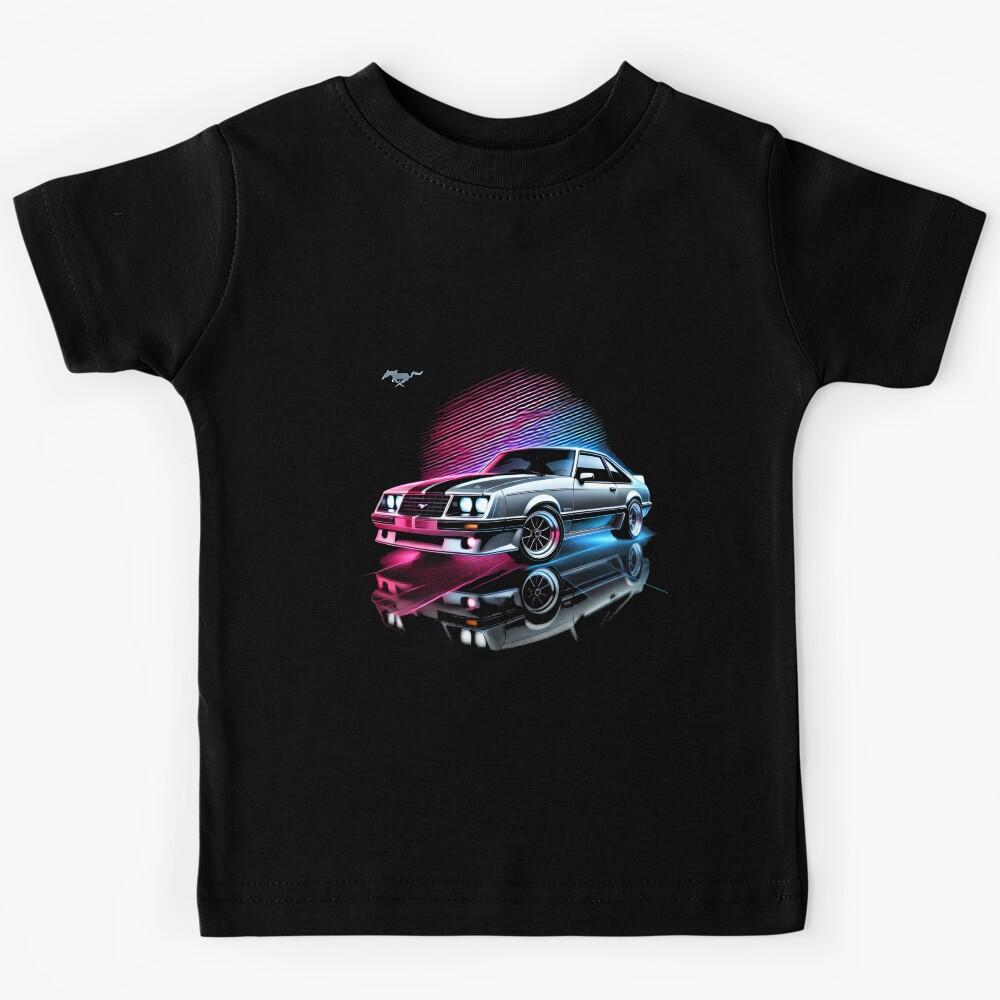 Foxbody Mustang Neon Retrowave Art Kids T-Shirt 160