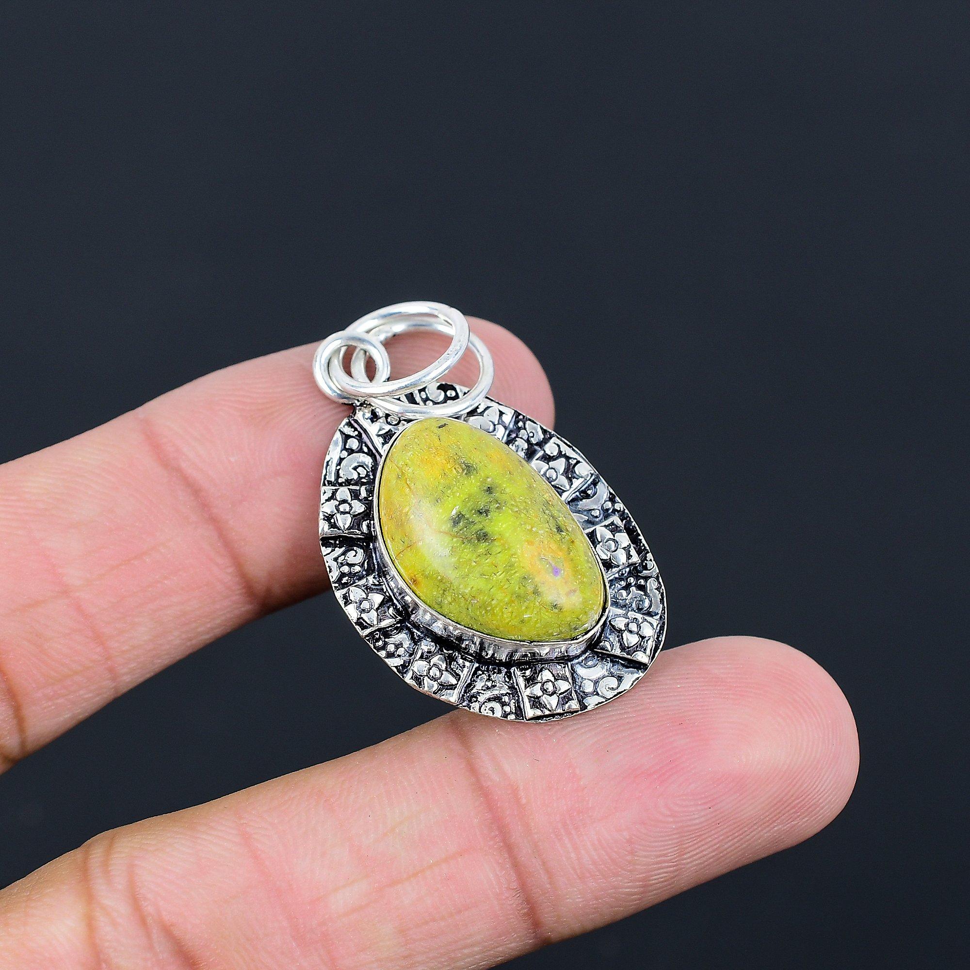 Natural Atlantisite Gemstone Jewelry 925 Sterling Silver Pendant For Girls