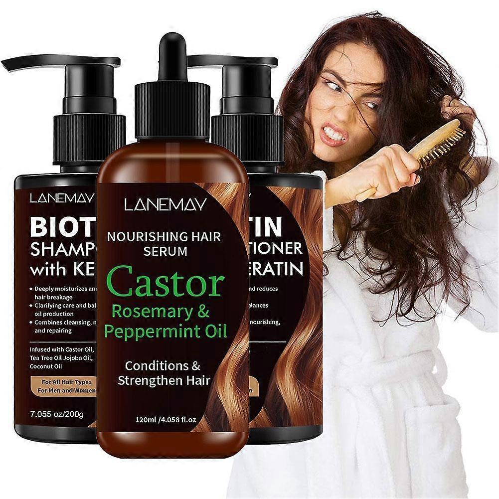 Biotin Pro-Growth Shampoo, Conditioner Scalp Oil -Total Care 200ml200ml120ml