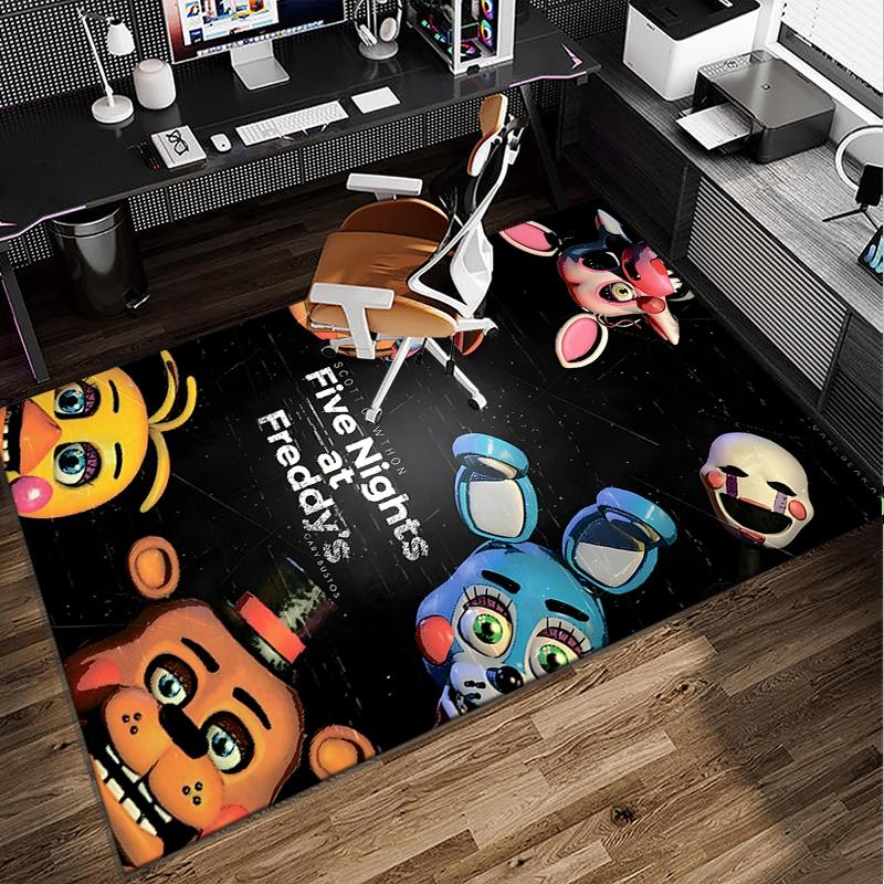 Five Nights Teddybär Büro Teppich Stuhlunterlage, Spielteppich, Geeignet für Eingangsbereich, Schlafzimmer, Wohnzimmer, Schreibtisch, Weihnachtsgeschenk