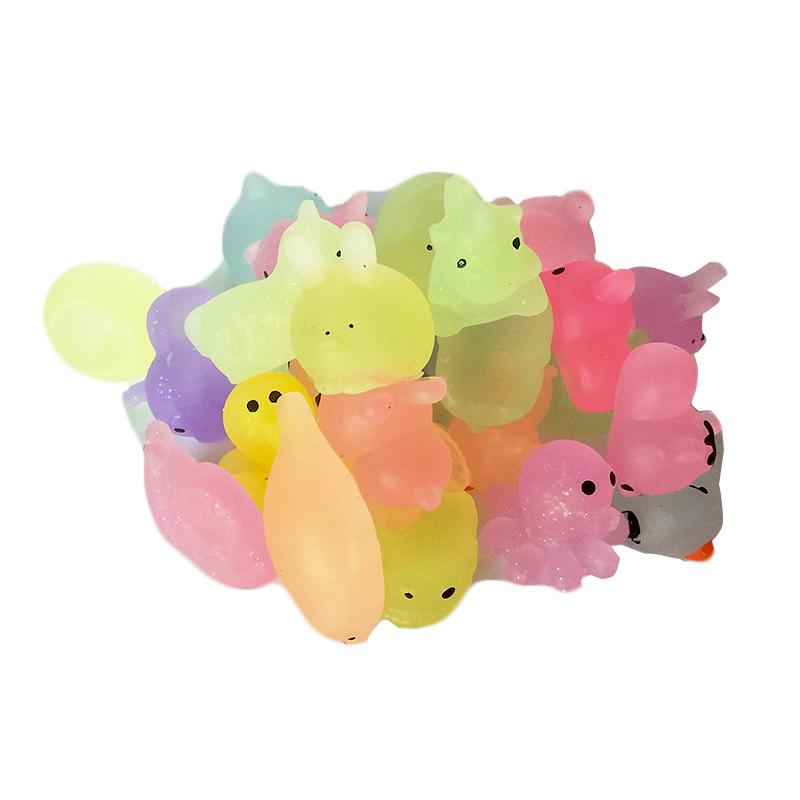 5 Pcs Lovely Elephant Small Miniatures Luminous Transparent Resin Animal Miniature Landscape Table Ornaments
