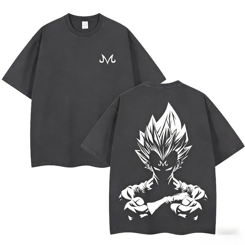 Zomer Dragon Ball Z T-shirt Unisex Majin Vegeta Grafisch Korte Mouw Oversized Streetwear Losse Pasvorm Japanse Anime Fan Tee