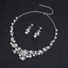 3pcs Korean Minimalist Zircon Zircon Set Plated Bridal Necklace Earrings Versatile Clavicle Chain Set for Weddings Everyday Wear