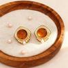 Elegant Stainless Steel Pearl Earrings - Autumn/Winter Chic