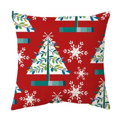 Merry Christmas Cushion Cover 45*45 Cartoons Pillowcase Cotton Linen Sofa Cushions Pillow Cases Pillow Covers