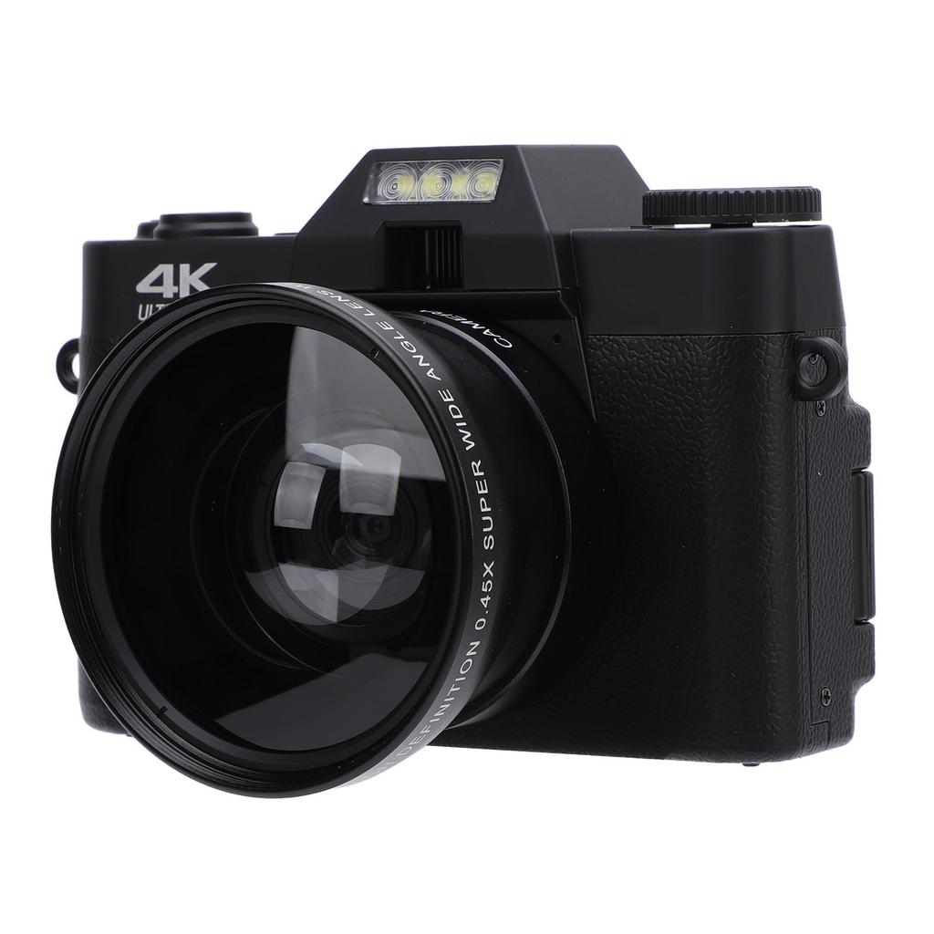 4K Digital Camera 60FPS 56MP 3in IPS Touch Screen 16X Zoom 270 Deg Rotation for Travel Camping