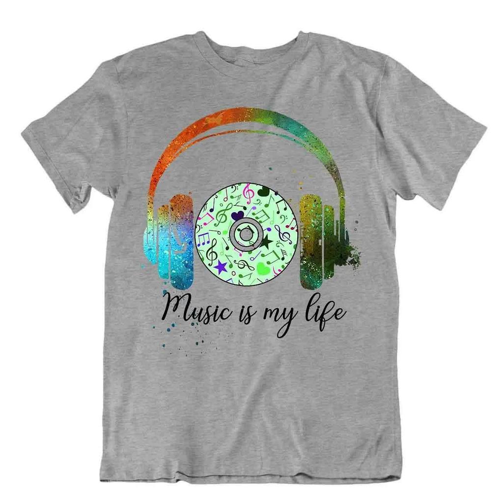 Music Is My Life T-Shirt Headphones Shirts Retro T Shirt Idea Gift