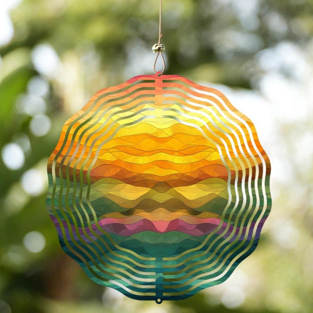 360 Rotating Hook 10 Inch Hanging Wind Spinner Elegant Outdoor Wind Chime for Garden Patio Balcony Durable Metal Art Decor