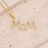 Jewelry Zircon Letter Clavicle Chain Stainless Steel Gift for Mother's Day MOM Necklace  Overlay