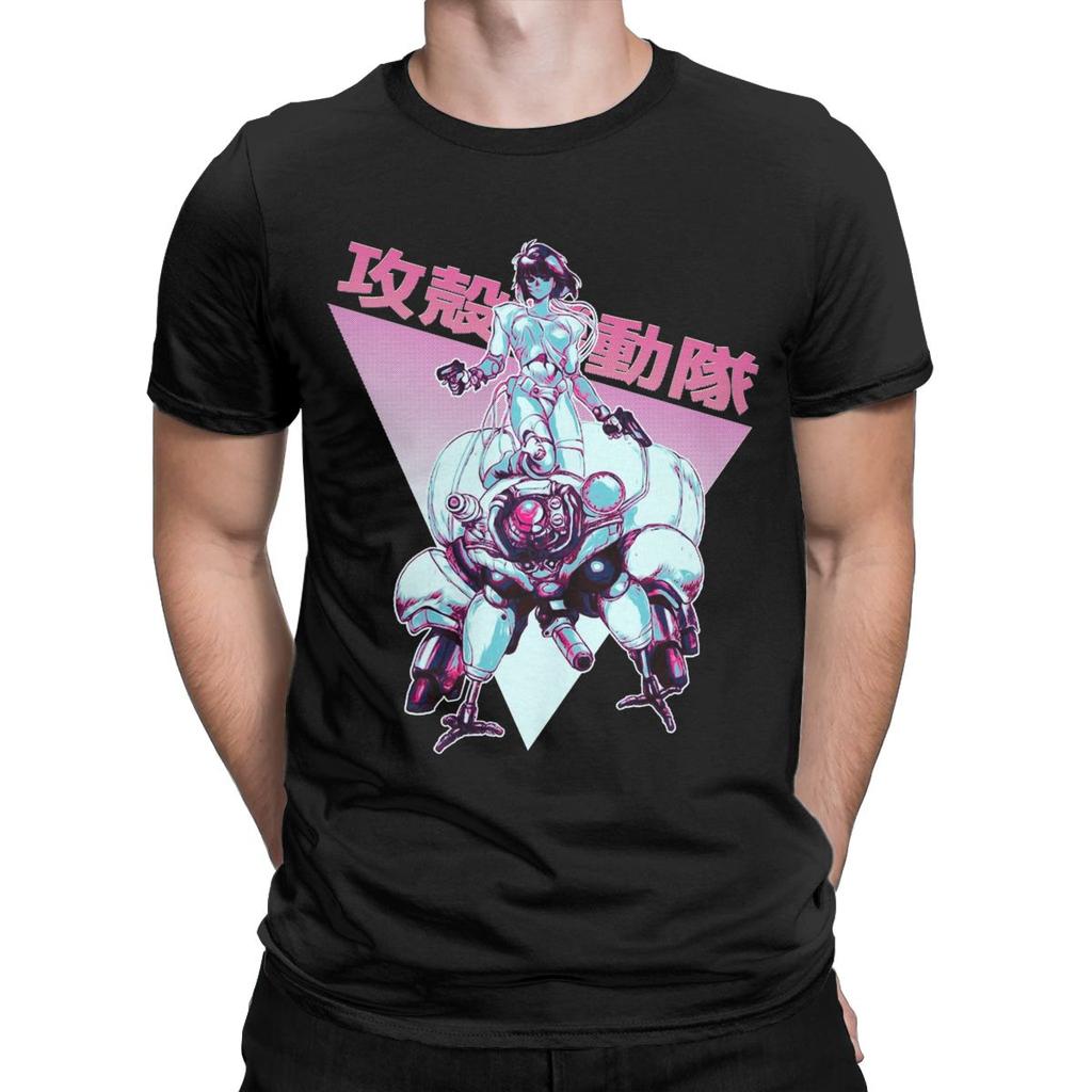 Fashion Motoko Kusanagi Ghost In The Shell T-Shirts Men Pure Cotton T Shirts Anime Short Sleeve Tees Printing Clothes