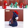 Year Of The Horse Lucky Plush Toy Animal Figure With Embroidery And Bell For Holiday Gifts