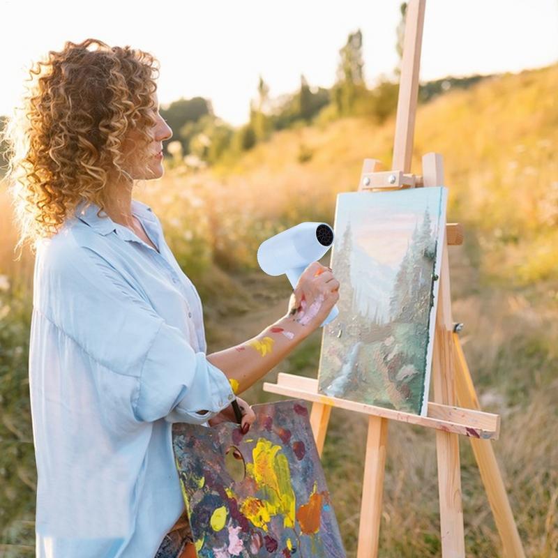 Cordless Handheld Power Fan Mini Hair Dryer Travel Rechargeable Hair Dryer Household Appliance Dusting Outdoor Hair Dryer