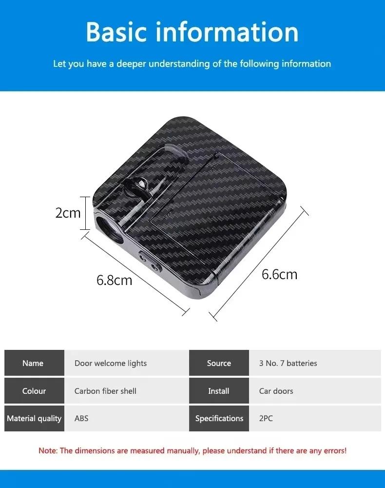 1/2PcsCar Angel WingsWireless Car Door Welcome Decorative Light Courtesy Shadow Projector Lamp LED HD Logo Light Car Accessories