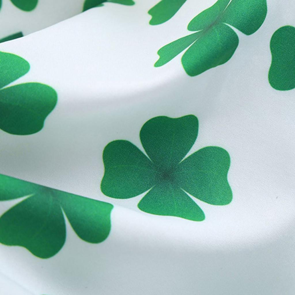 St. Patrick's Day Women's  Evening Print Party Prom Swing Bow Dress