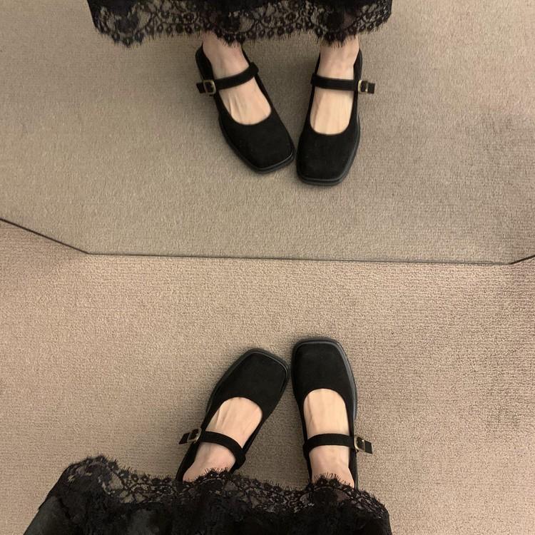 French Retro Platform Thick Heel Mary Jane Single Shoes Women's 2025 Spring and Autumn New Versatile Light Mouth Square Head Grandma Shoes