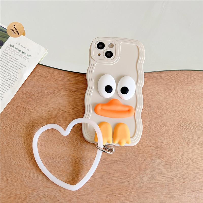 

Подходит для чехла для мобильного телефона Apple 15promax, Волнистый утенок iPhone 14 Sense 13 Силиконовый Всесторонний Браслет iPhone15Pro