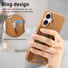 Leather Ring Bracket Phone Case for IPhone 17 Air 16 Pro Max 16E 15 Plus 14 13 12 11 Wallet Card Protective Back Cover