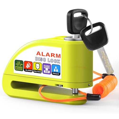 

OFFBAIKU Велосипедный замок [Сигнализация Открываемый 2024 Последняя модель] Блокировка диска Велосипедный замок с дисковым тормозом Водонепроницаемый Пылезащищенный Защищенный от ржавчины Громкая сигнализация 110 дБ А